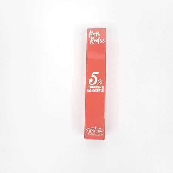 PureRootss 5% Caffeine Eye Cream Anti Aging With 360 Rollerball 20 ML Brand New - Picture 1 of 4
